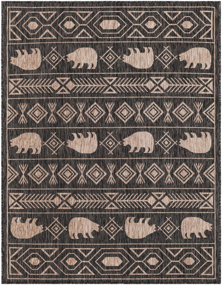 Detail image of 5' 3 x 7' Easy-Clean Southwestern Indoor / Outdoor Rug