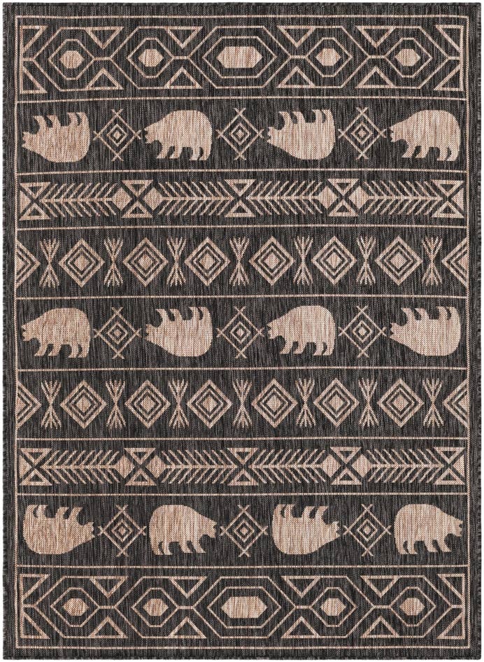 Detail image of 5' 3 x 7' Easy-Clean Southwestern Indoor / Outdoor Rug