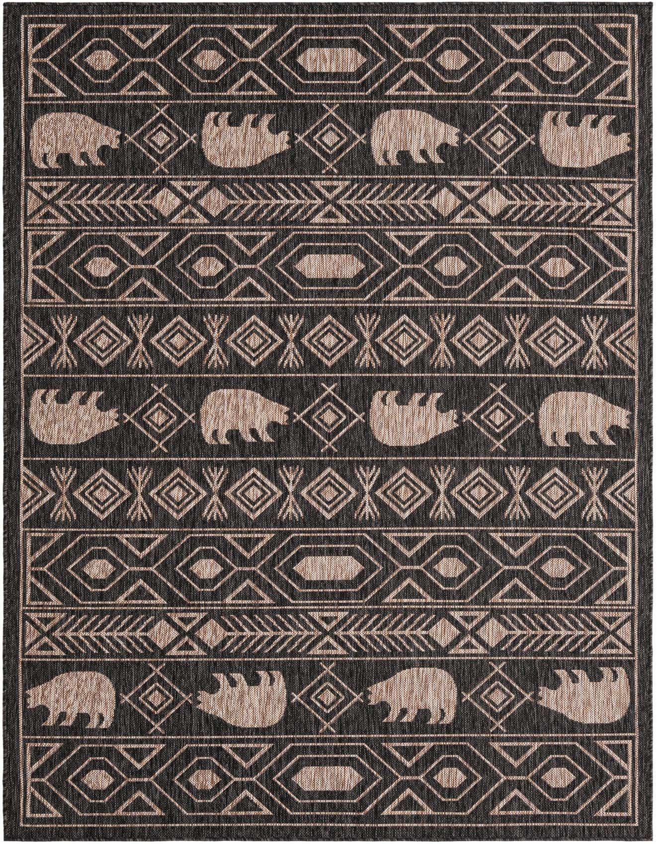 5' 3 x 8' Easy-Clean Southwestern Indoor / Outdoor Rug