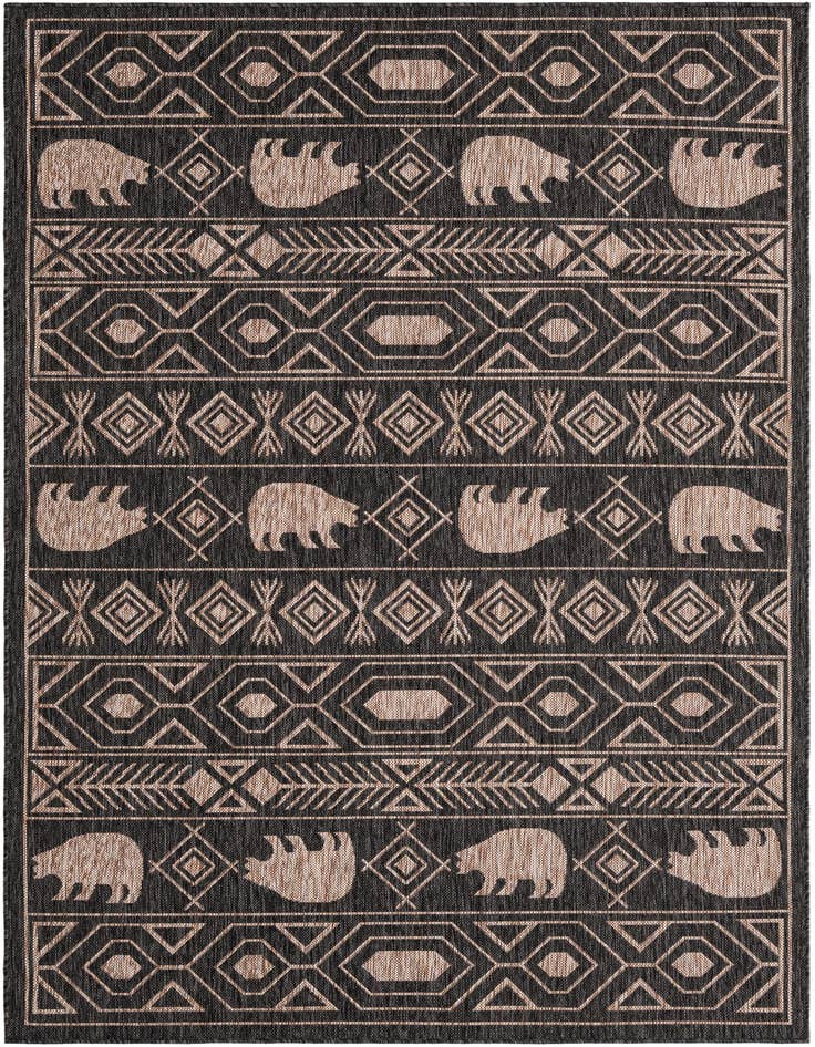 Detail image of 5' 3 x 8' Easy-Clean Southwestern Indoor / Outdoor Rug