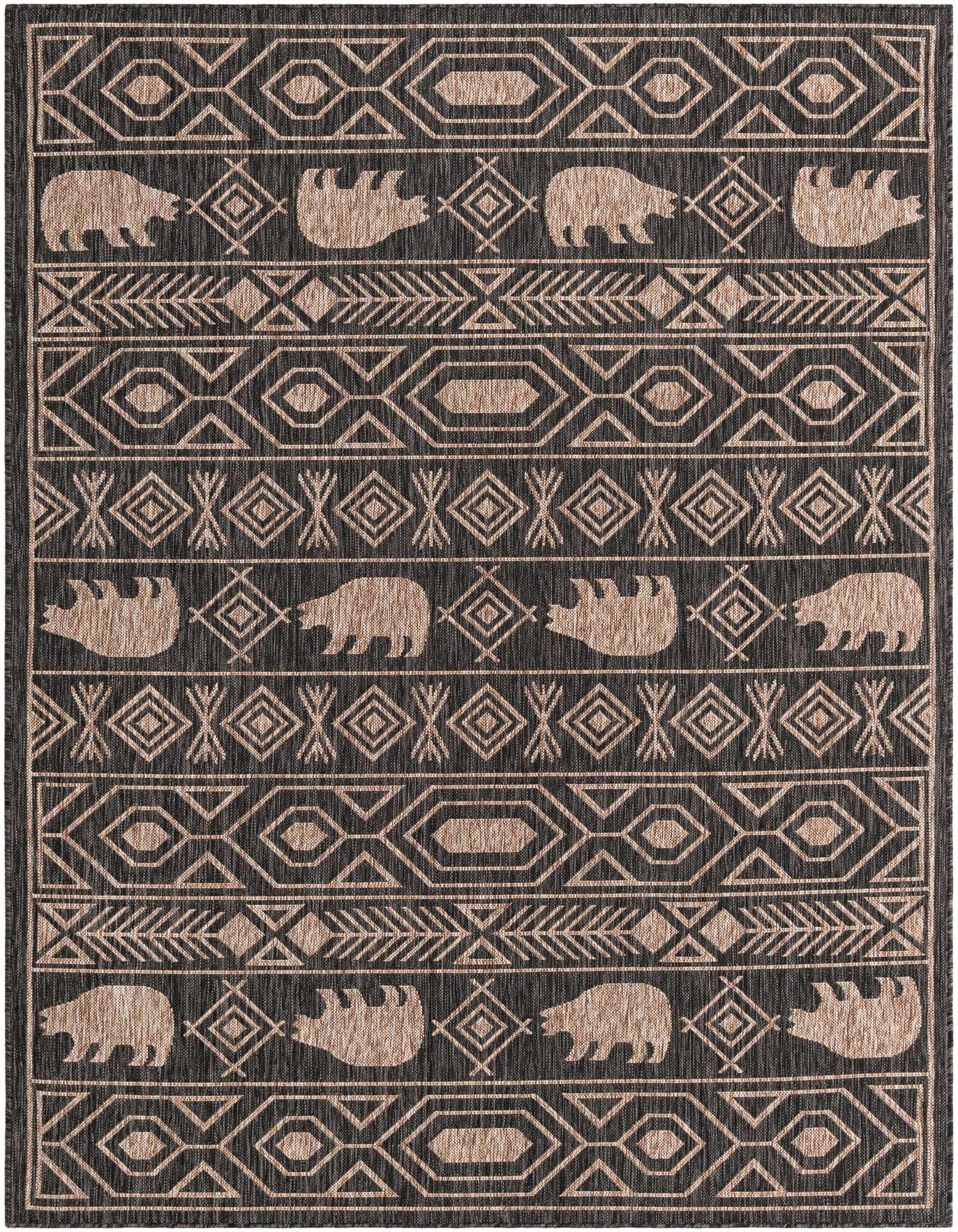 6' x 9' Easy-Clean Southwestern Indoor / Outdoor Rug