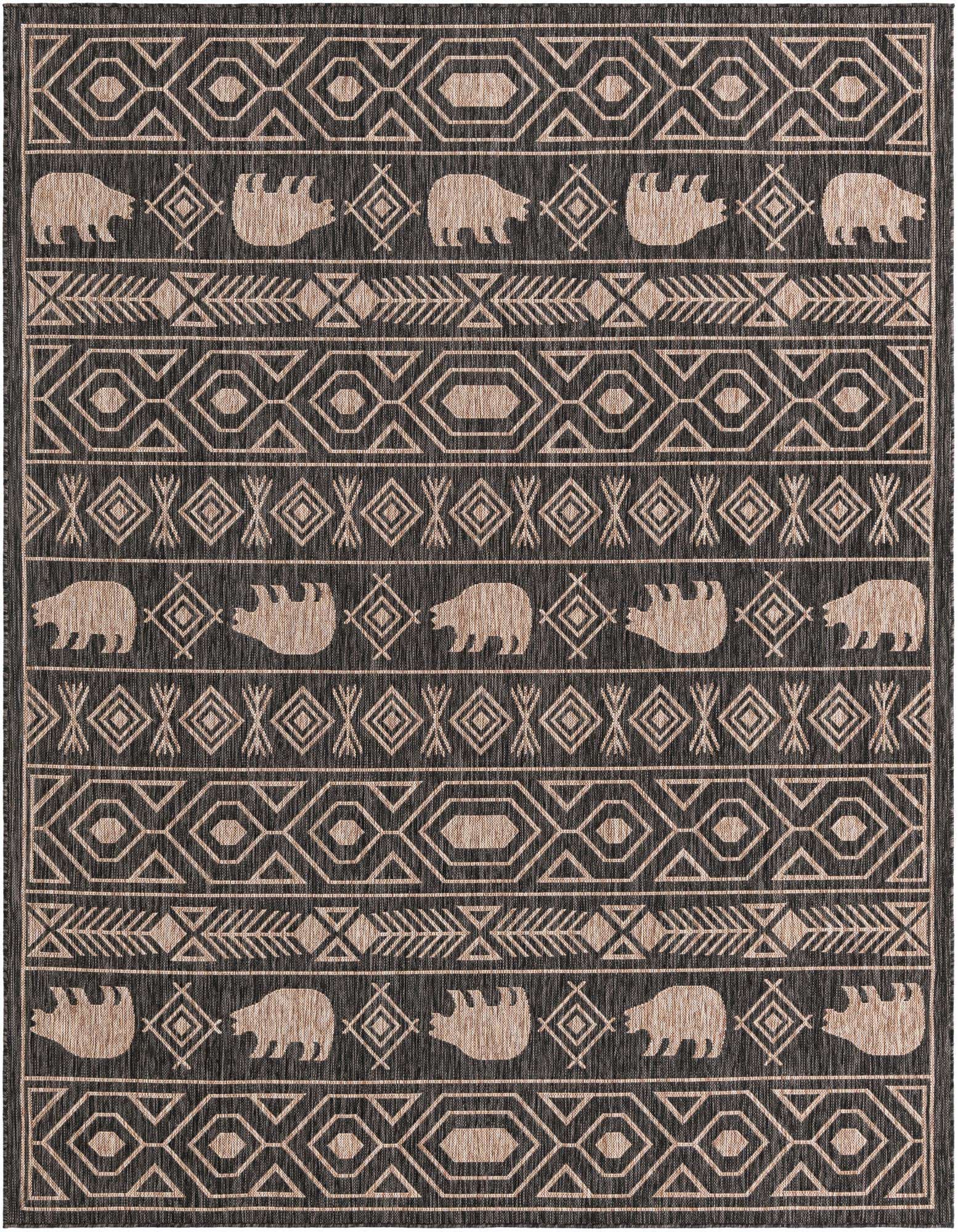 7' 10 x 10' Easy-Clean Southwestern Indoor / Outdoor Rug
