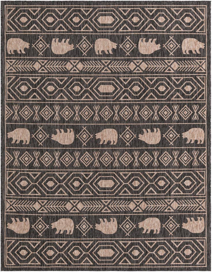 Detail image of 7' 10 x 10' Easy-Clean Southwestern Indoor / Outdoor Rug