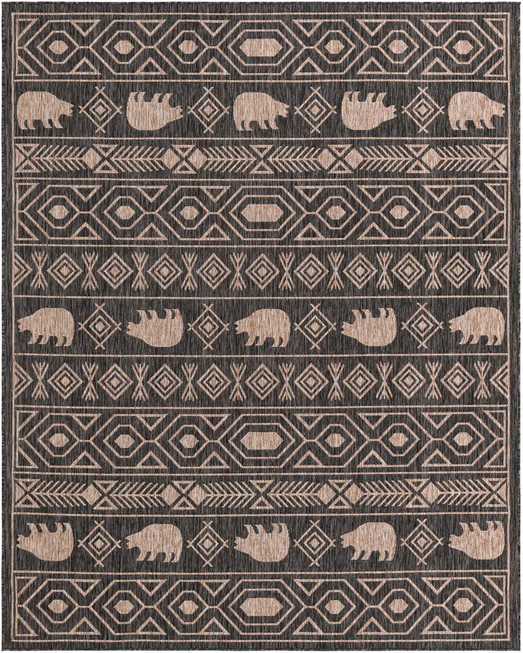 Detail image of 7' 10 x 10' Easy-Clean Southwestern Indoor / Outdoor Rug