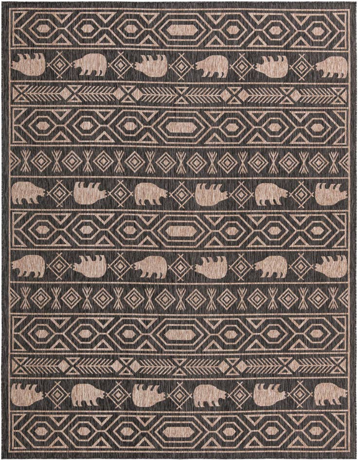 Detail image of 9' x 12' Easy-Clean Southwestern Indoor / Outdoor Rug