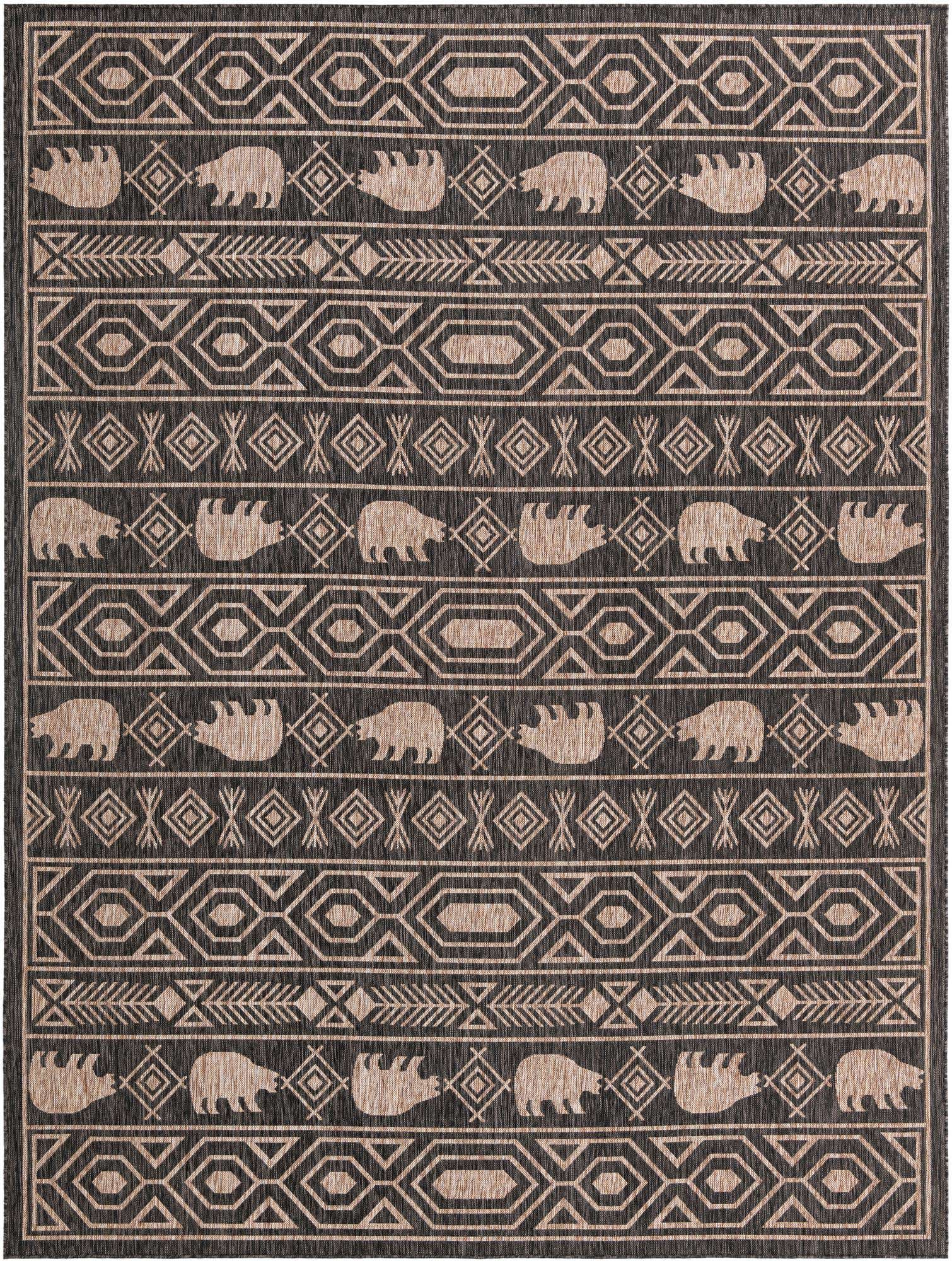 9' x 12' Easy-Clean Southwestern Indoor / Outdoor Rug