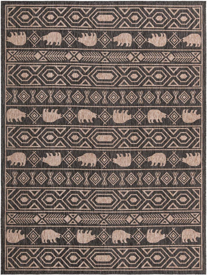 Detail image of 9' x 12' Easy-Clean Southwestern Indoor / Outdoor Rug