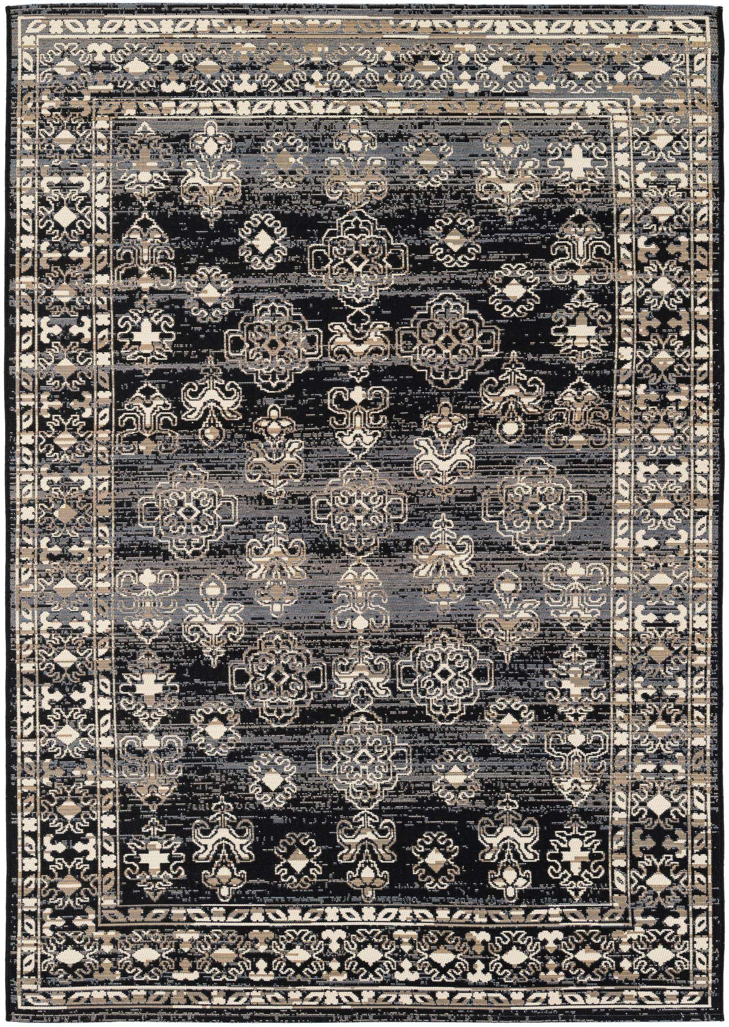 5' 2 x 7' 7 Easy-Clean Traditional Indoor / Outdoor Rug