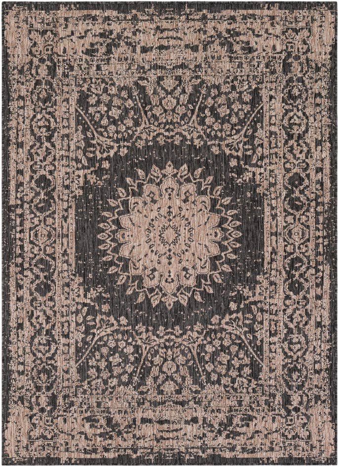 Detail image of 5' 3 x 7' Easy-Clean Traditional Indoor / Outdoor Rug