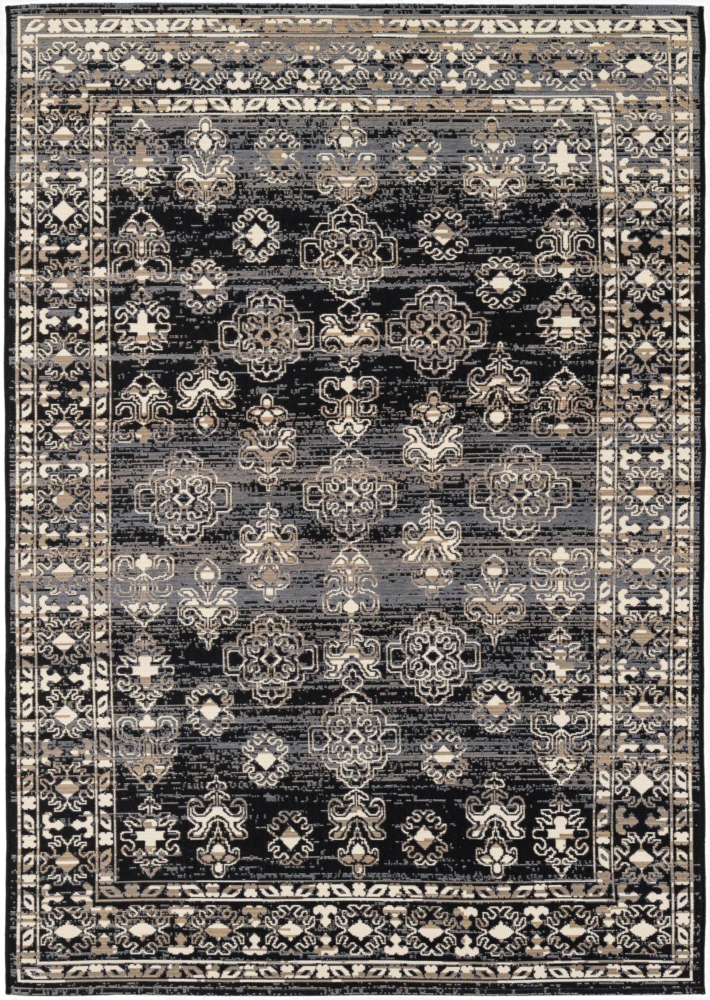 5' 2 x 7' 7 Washable Traditional Indoor / Outdoor Rug