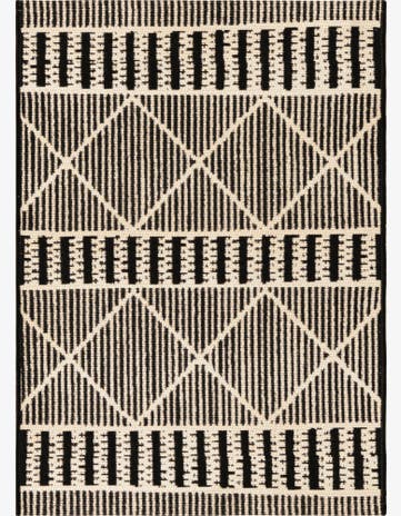 Black Easy-Clean Trellis Indoor / Outdoor Rug
