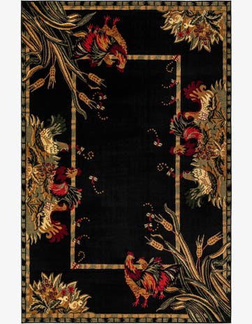 Black Pastoral Rug