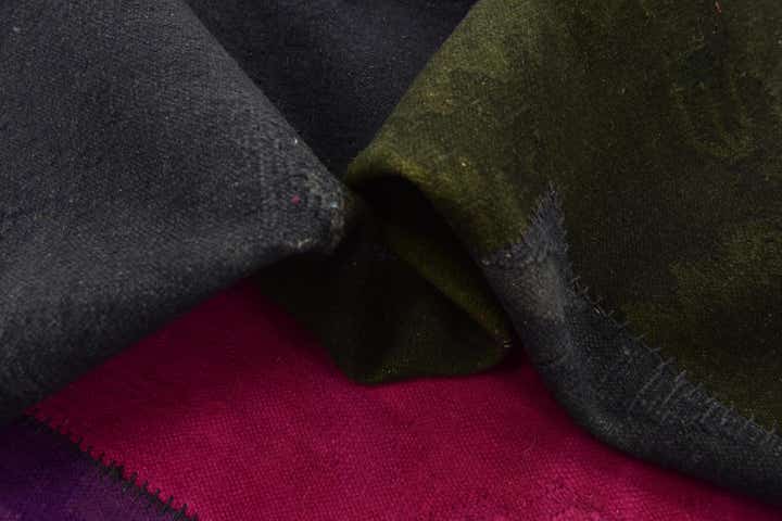 7' 3 x 10' Hand Woven Patchwork Wool Rug
