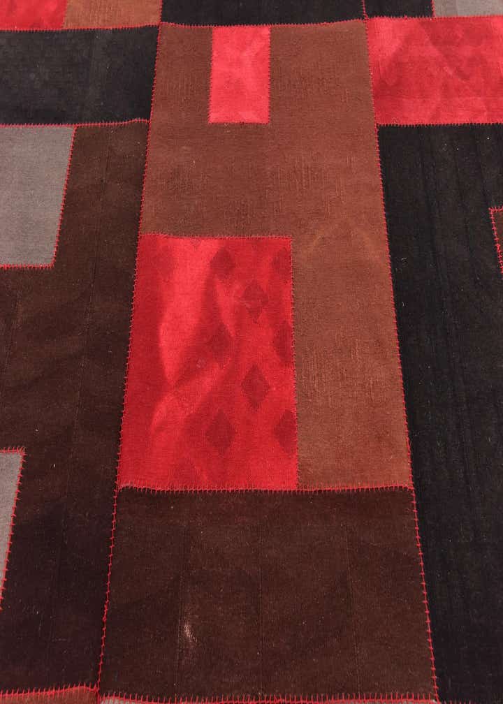 7' 2 x 10' Hand Woven Patchwork Wool Rug