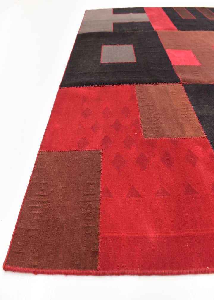 7' 2 x 10' Hand Woven Patchwork Wool Rug
