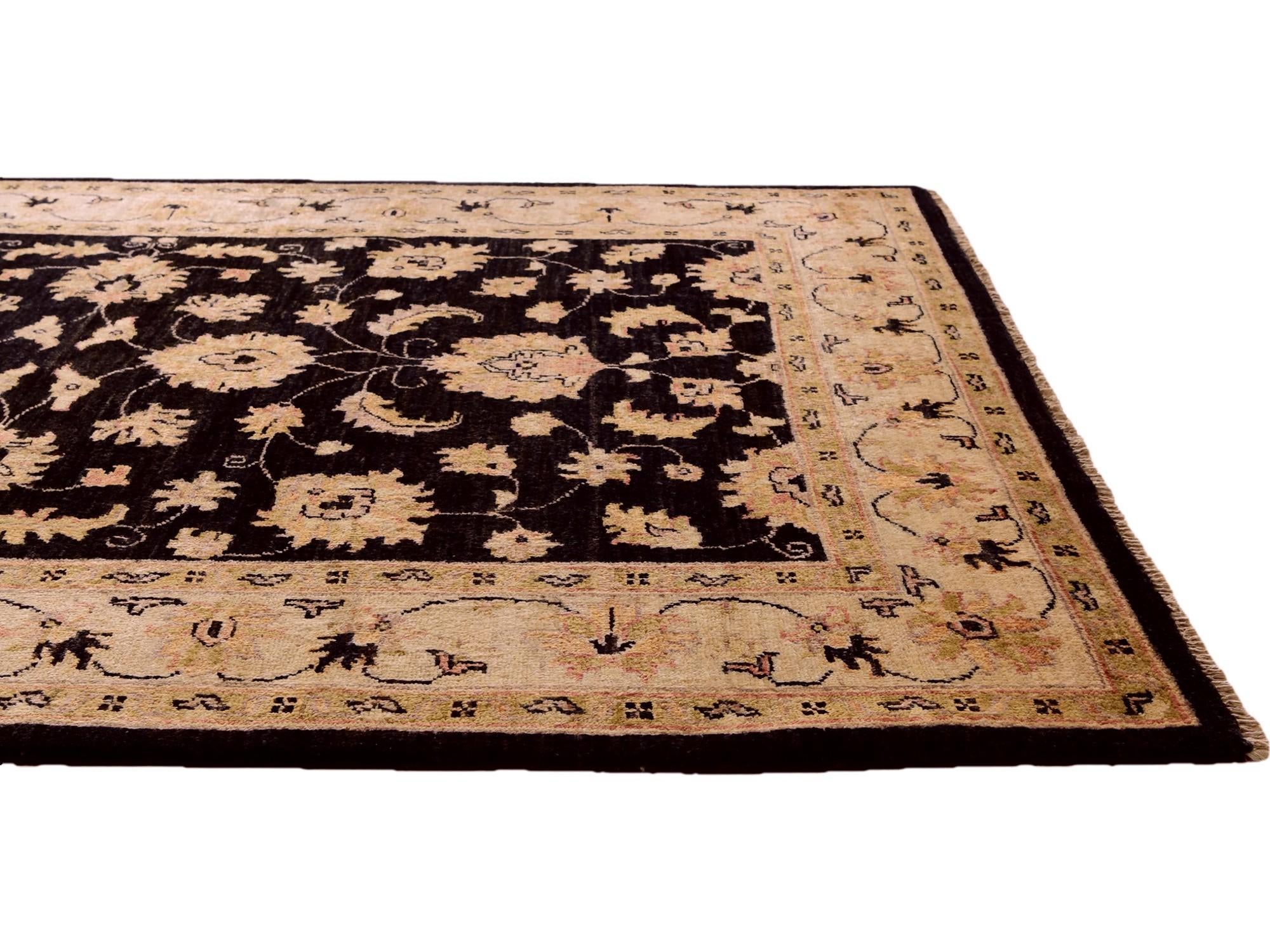 4' 1 x 6' 3 Hand Knotted Pershawar Ziegler Rug
