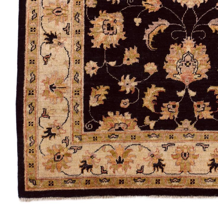 Detail image of 4' 1 x 6' 3 Hand Knotted Pershawar Ziegler Rug