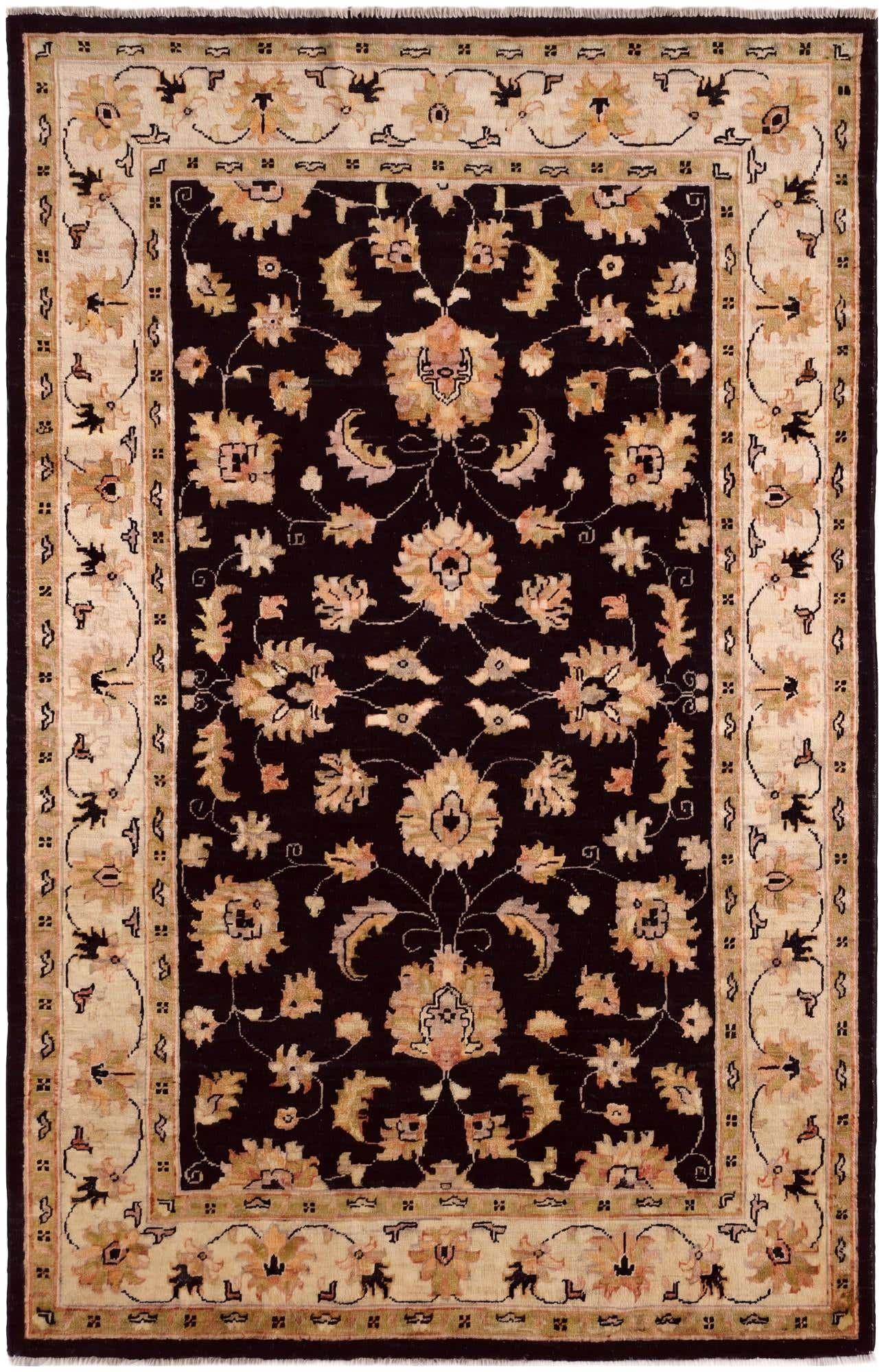 4' 1 x 6' 3 Hand Knotted Pershawar Ziegler Rug