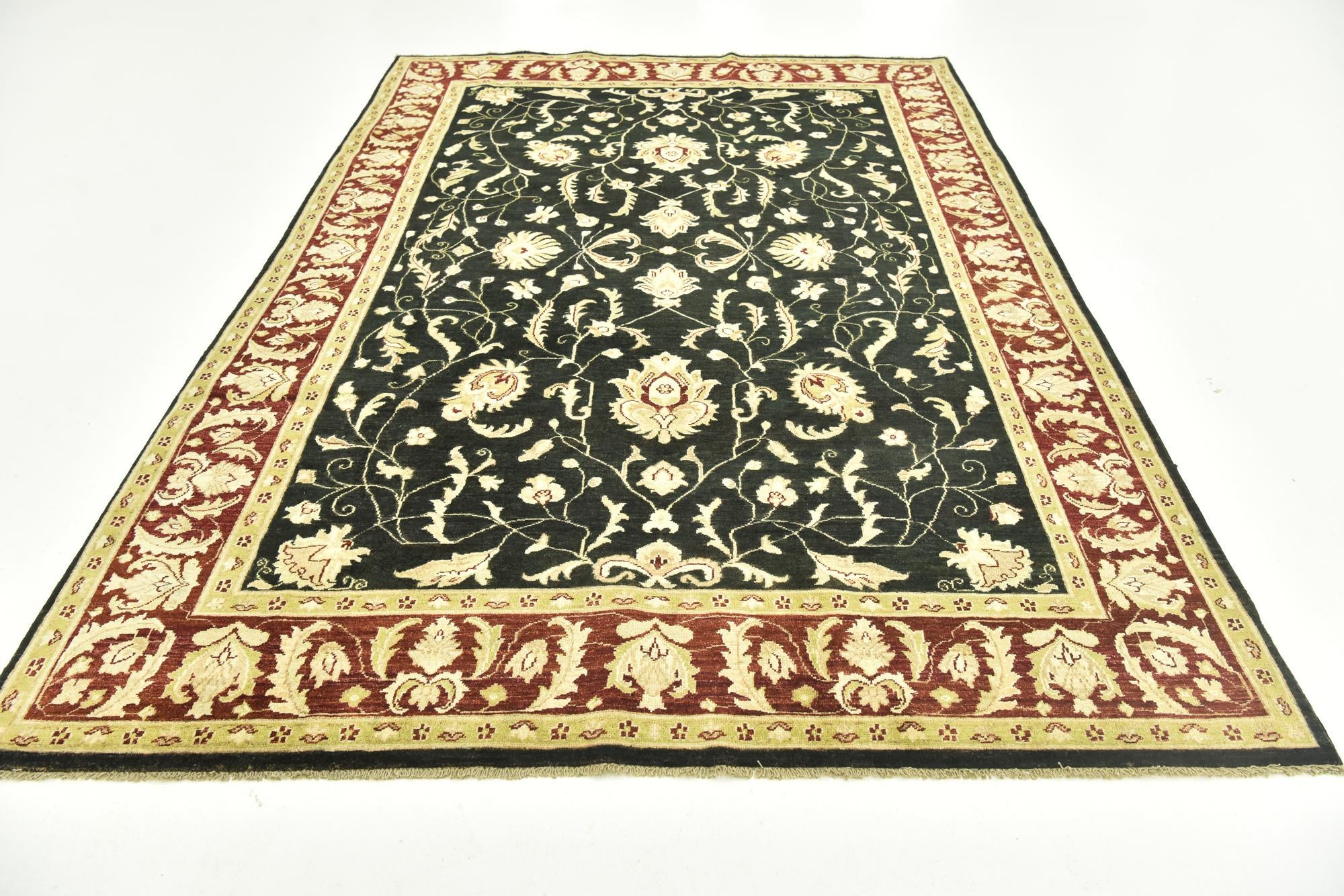 6' 7 x 10' Hand Knotted Peshawar Ziegler Rug