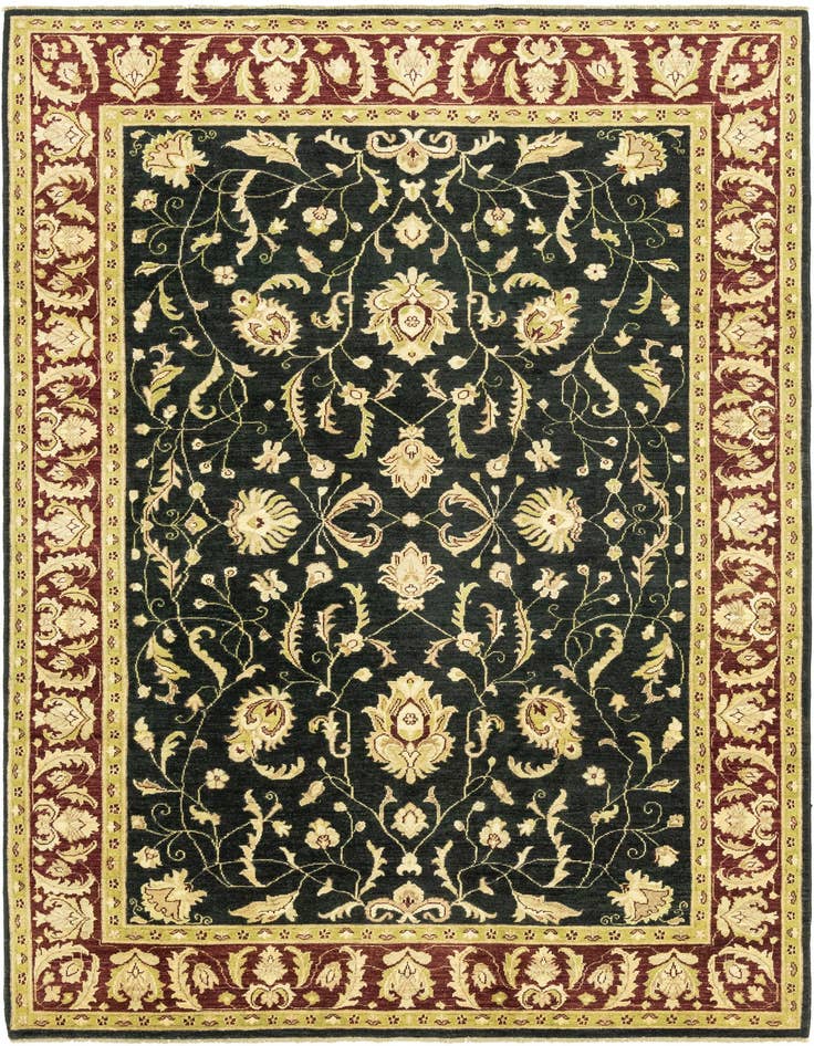 Detail image of 6' 7 x 10' Hand Knotted Peshawar Ziegler Rug