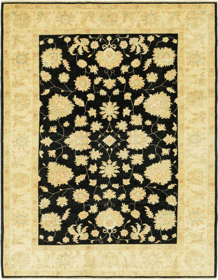 Detail image of 6' 7 x 9' 7 Hand Knotted Peshawar Ziegler Rug
