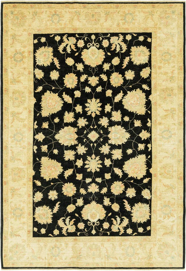 Detail image of 6' 7 x 9' 7 Hand Knotted Peshawar Ziegler Rug