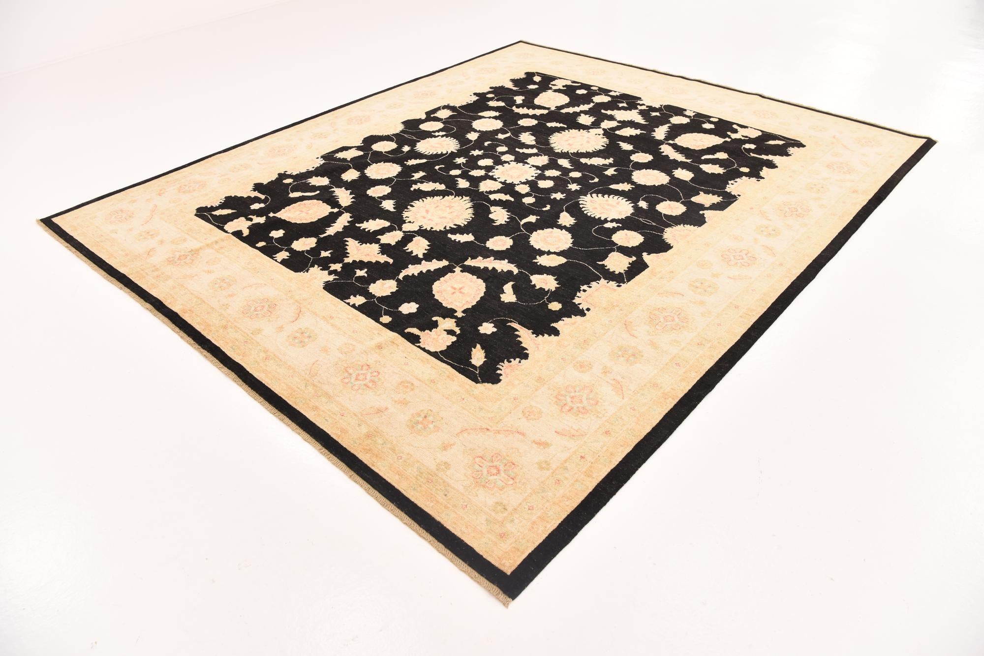 8' 4 x 10' Hand Knotted Peshawar Ziegler Rug