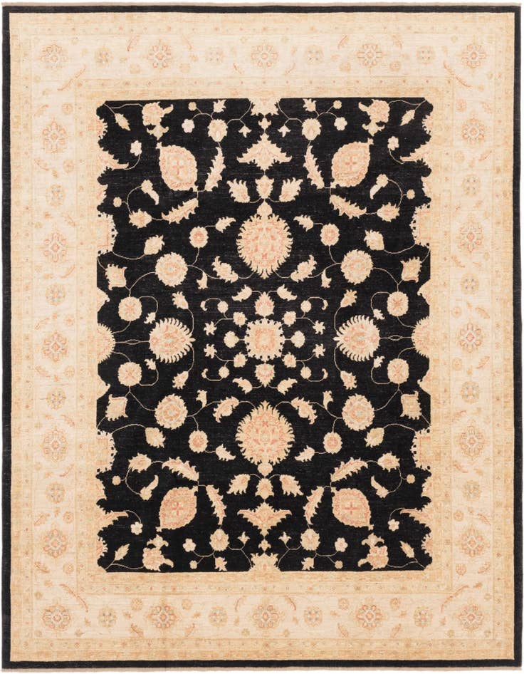 Detail image of 8' 4 x 10' Hand Knotted Peshawar Ziegler Rug