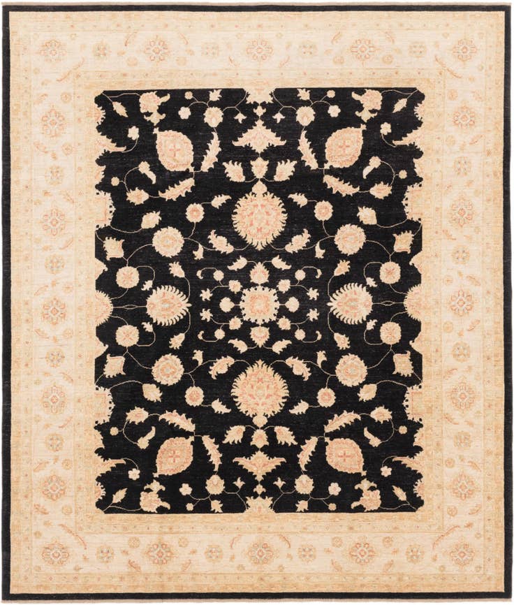 Detail image of 8' 4 x 10' Hand Knotted Peshawar Ziegler Rug
