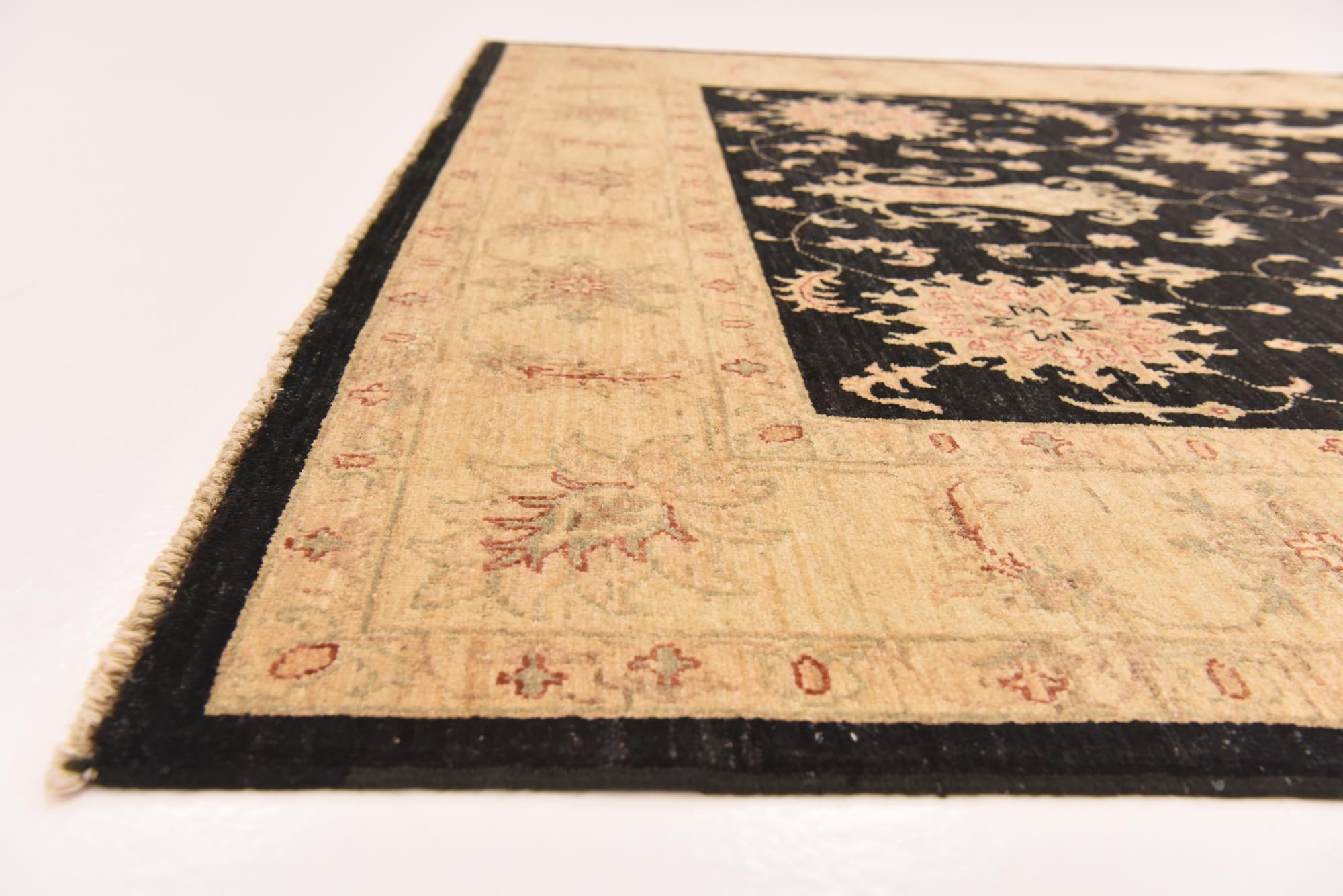 5' 8 x 8' 7 Hand Knotted Peshawar Ziegler Rug
