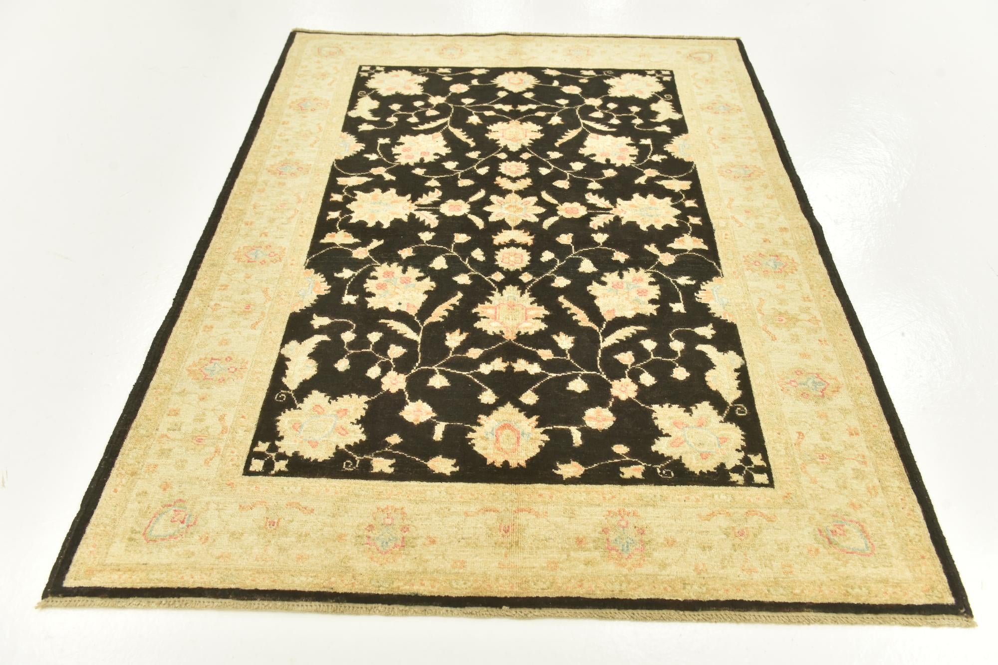 4' 2 x 5' 5 Hand Knotted Peshawar Ziegler Rug