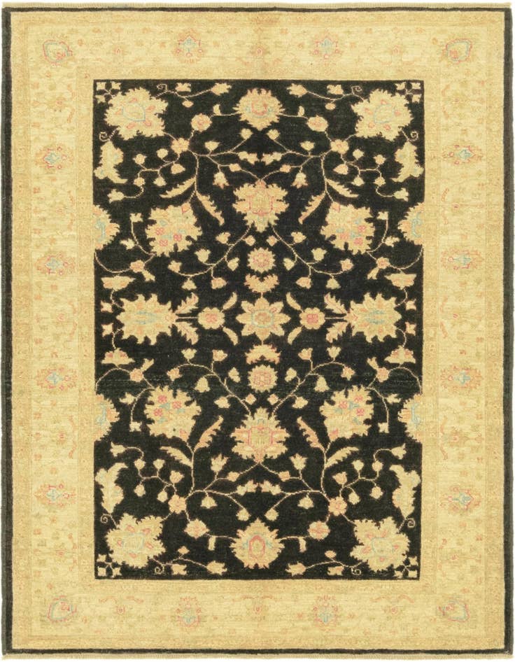 Detail image of 4' 2 x 5' 5 Hand Knotted Peshawar Ziegler Rug