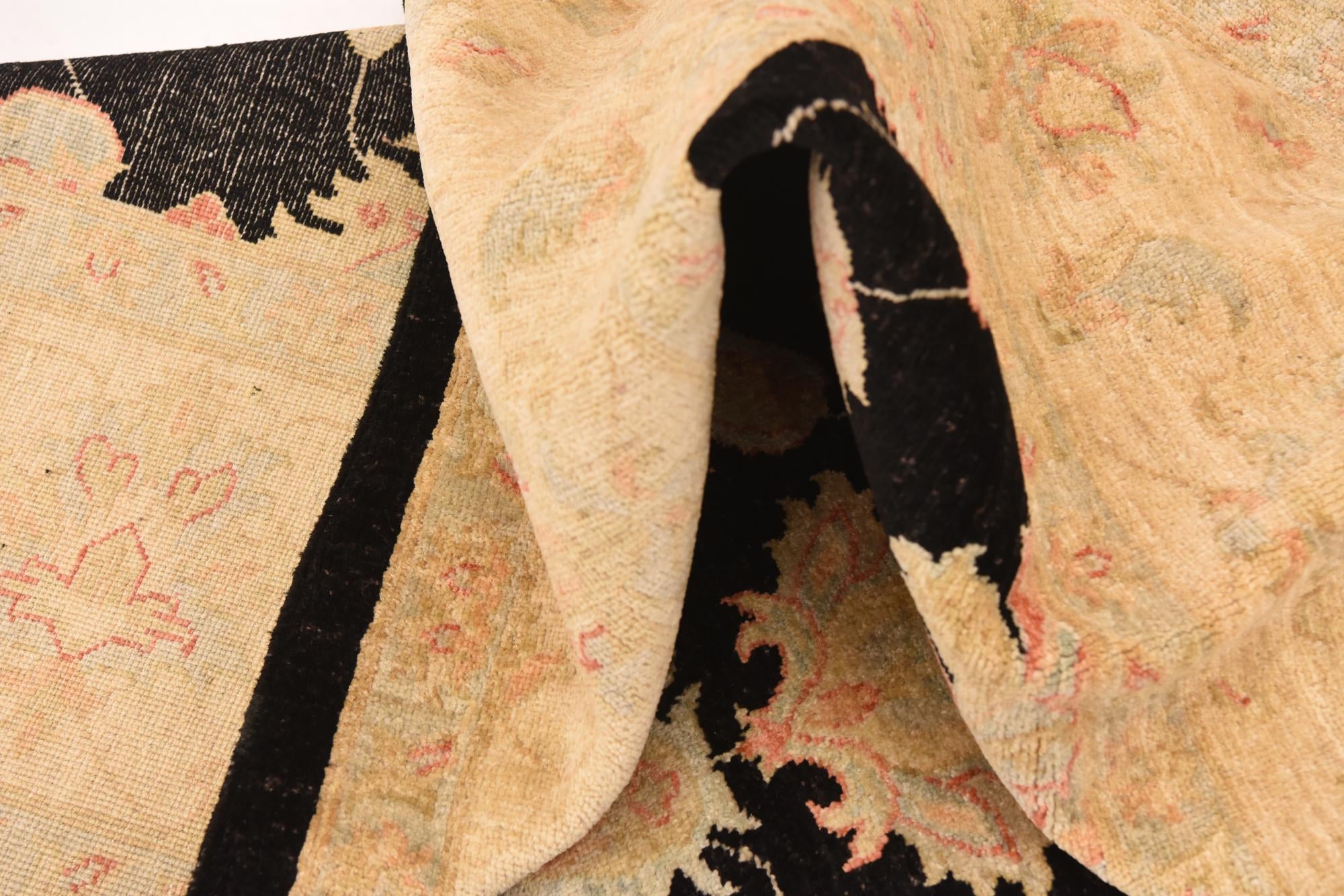 6' 9 x 9' 9 Hand Knotted Peshawar Ziegler Rug