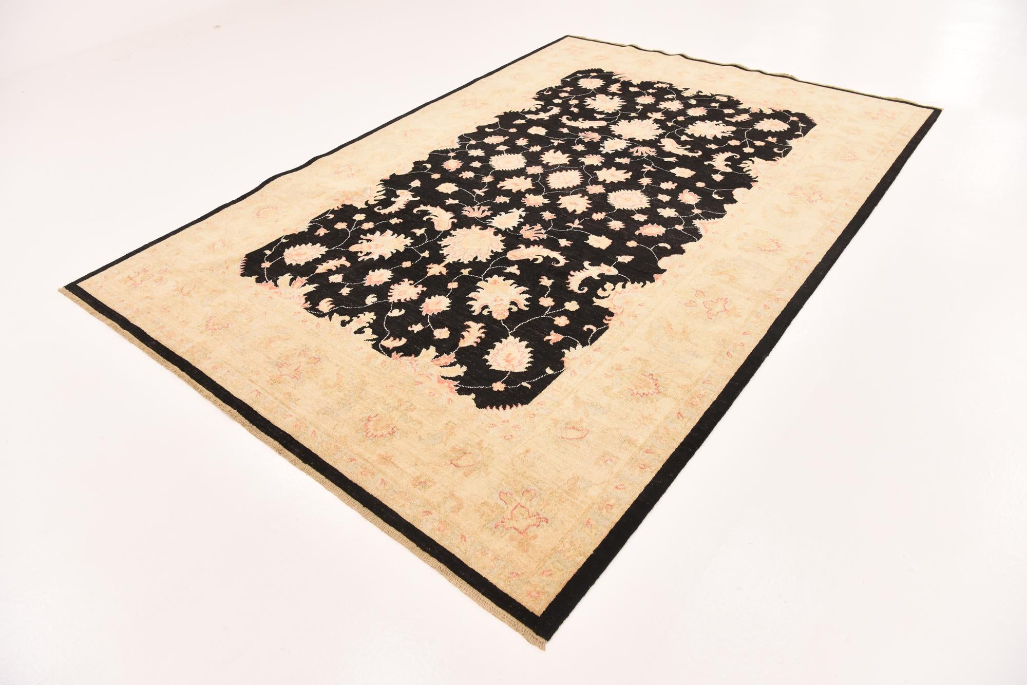 6' 9 x 9' 9 Hand Knotted Peshawar Ziegler Rug