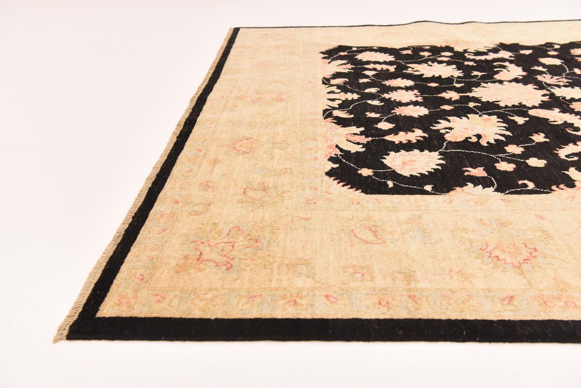 6' 9 x 9' 9 Hand Knotted Peshawar Ziegler Rug