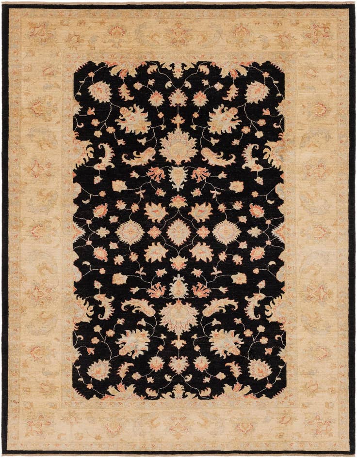 Detail image of 6' 9 x 9' 9 Hand Knotted Peshawar Ziegler Rug