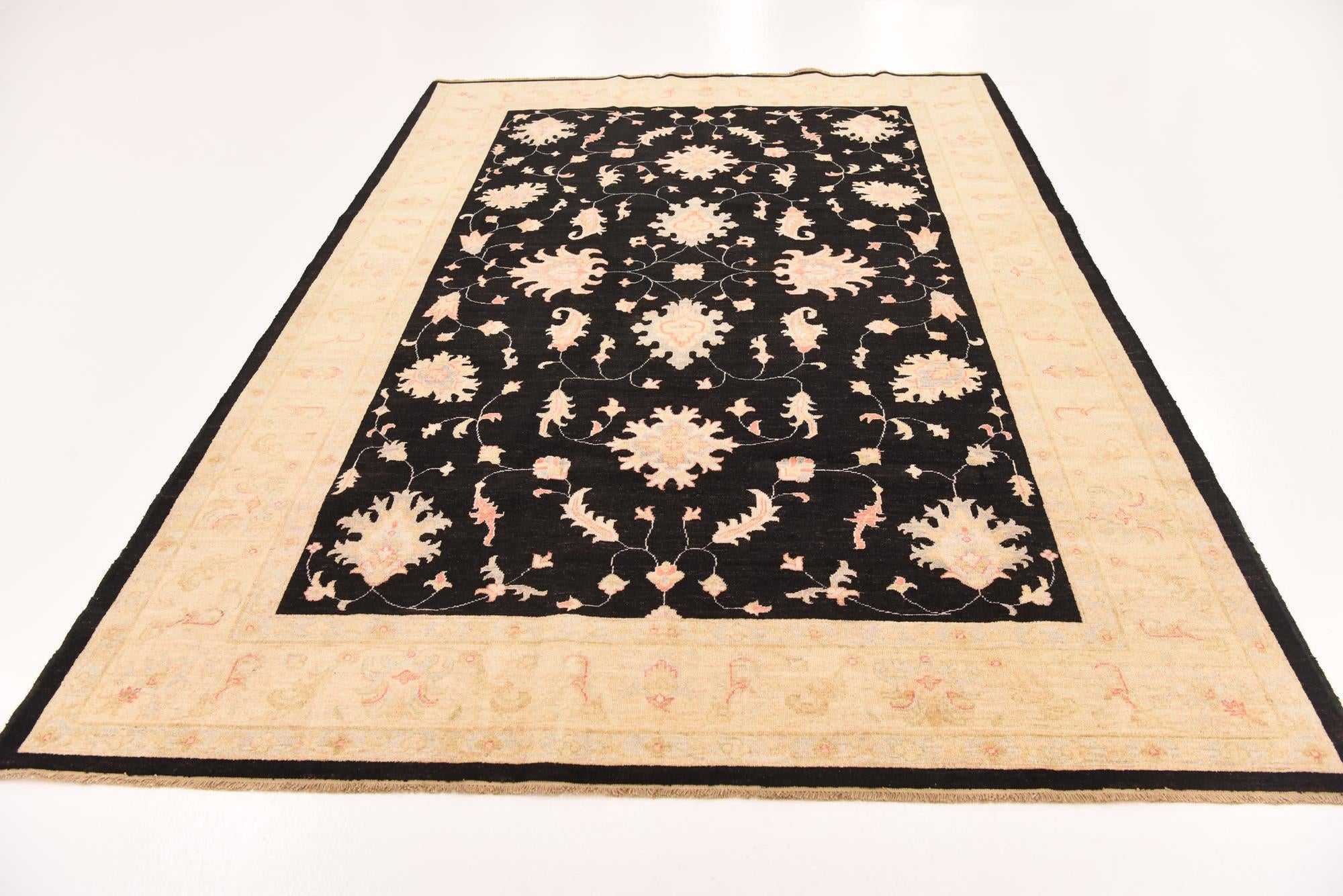6' 10 x 9' 9 Hand Knotted Peshawar Ziegler Rug
