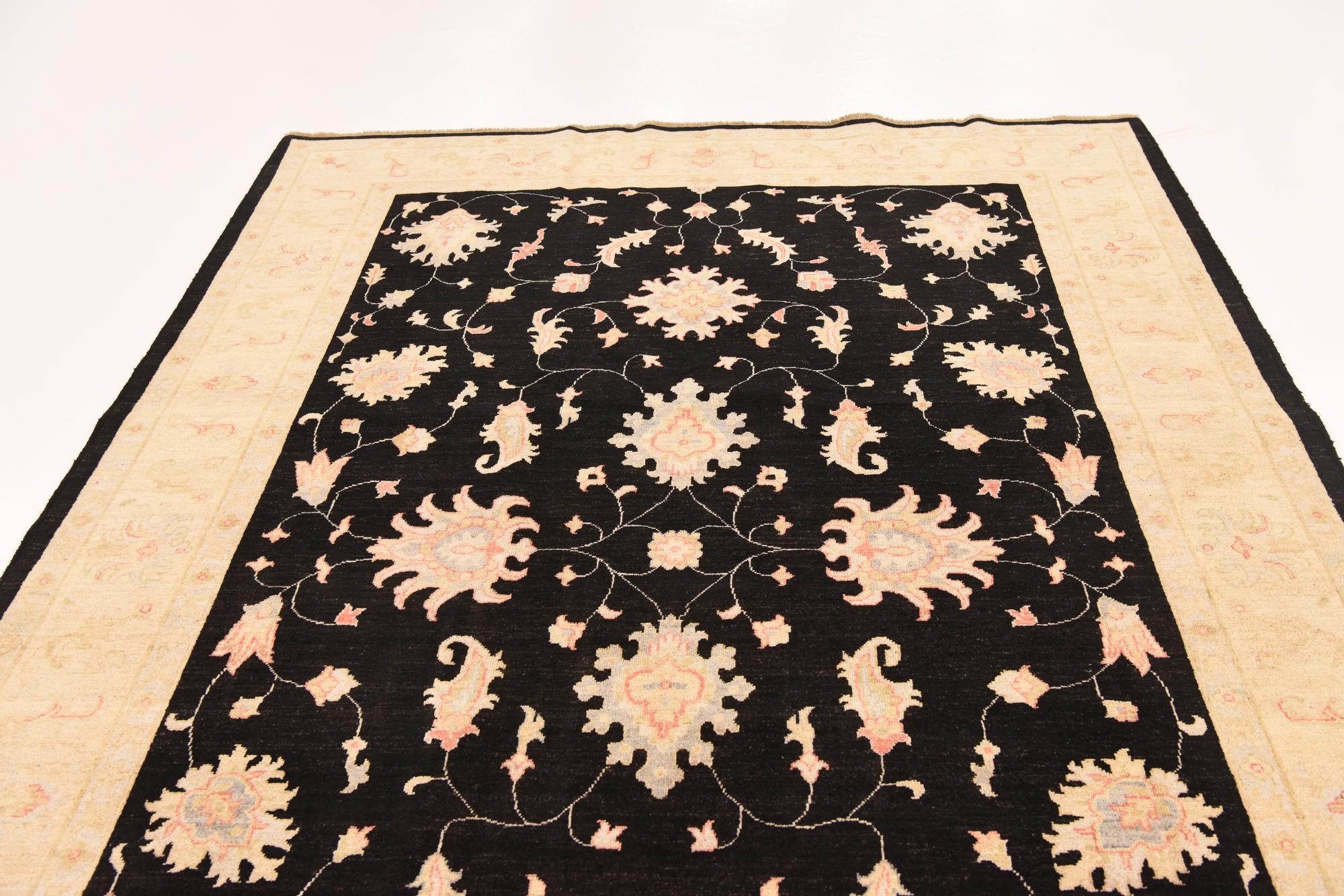 6' 10 x 9' 9 Hand Knotted Peshawar Ziegler Rug