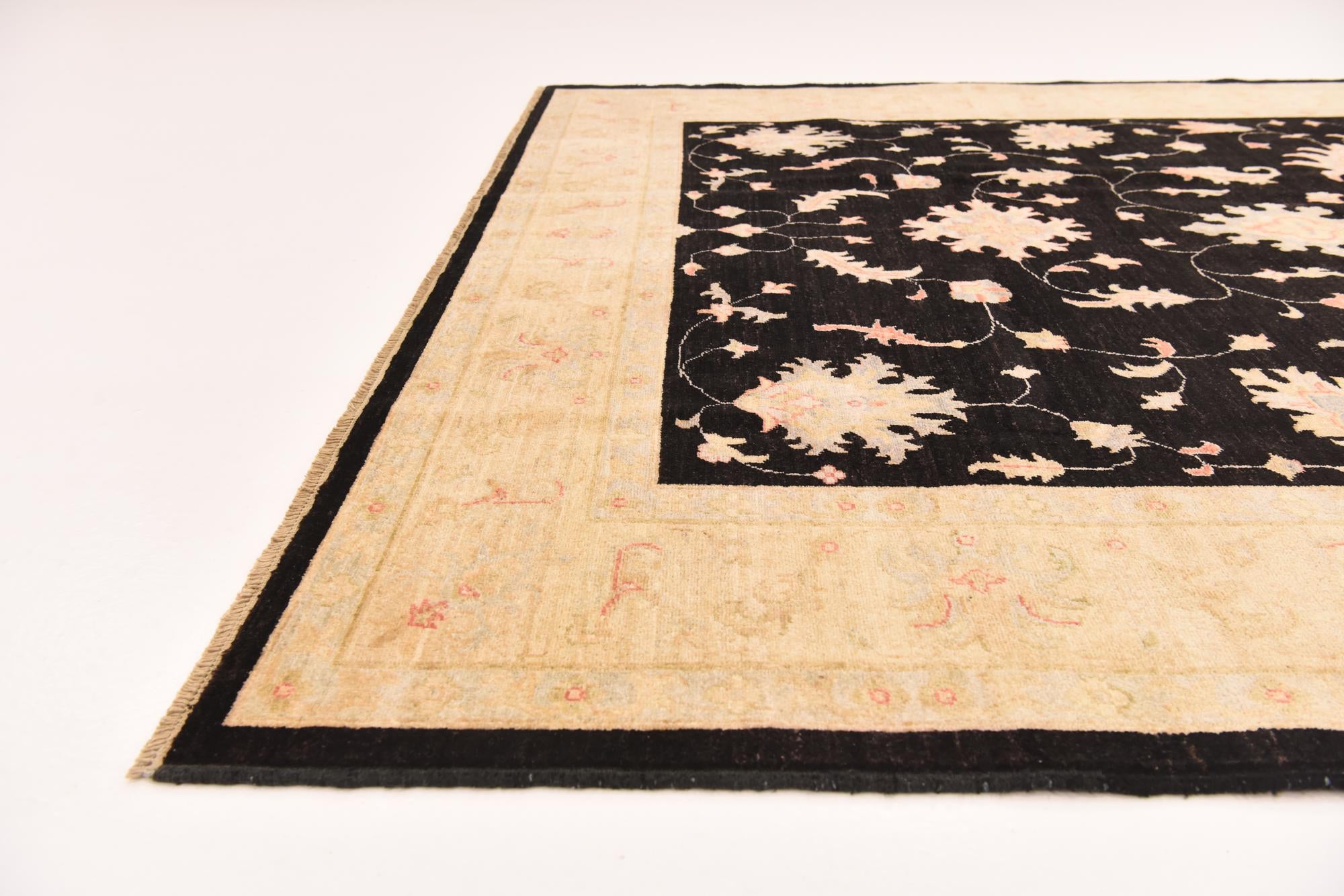 6' 10 x 9' 9 Hand Knotted Peshawar Ziegler Rug