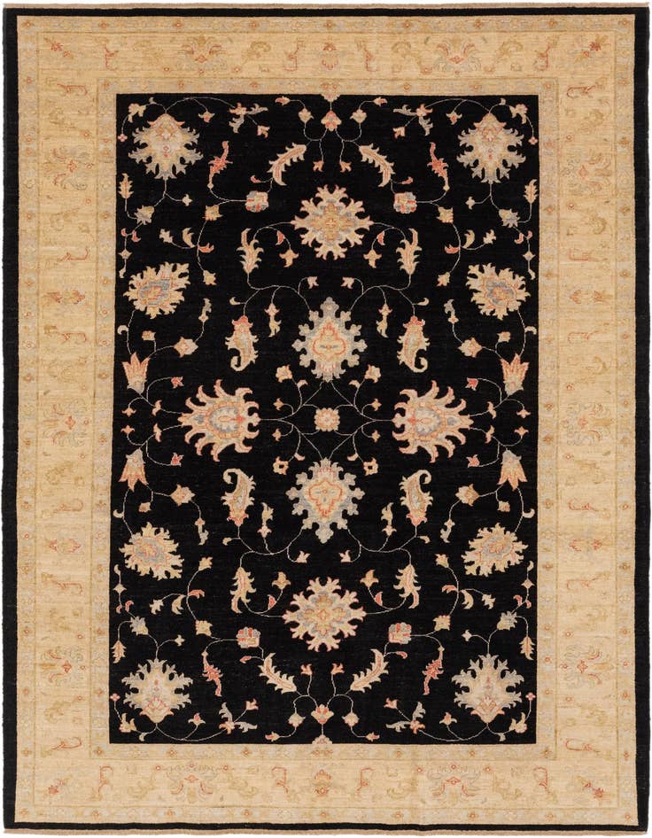 Detail image of 6' 10 x 9' 9 Hand Knotted Peshawar Ziegler Rug