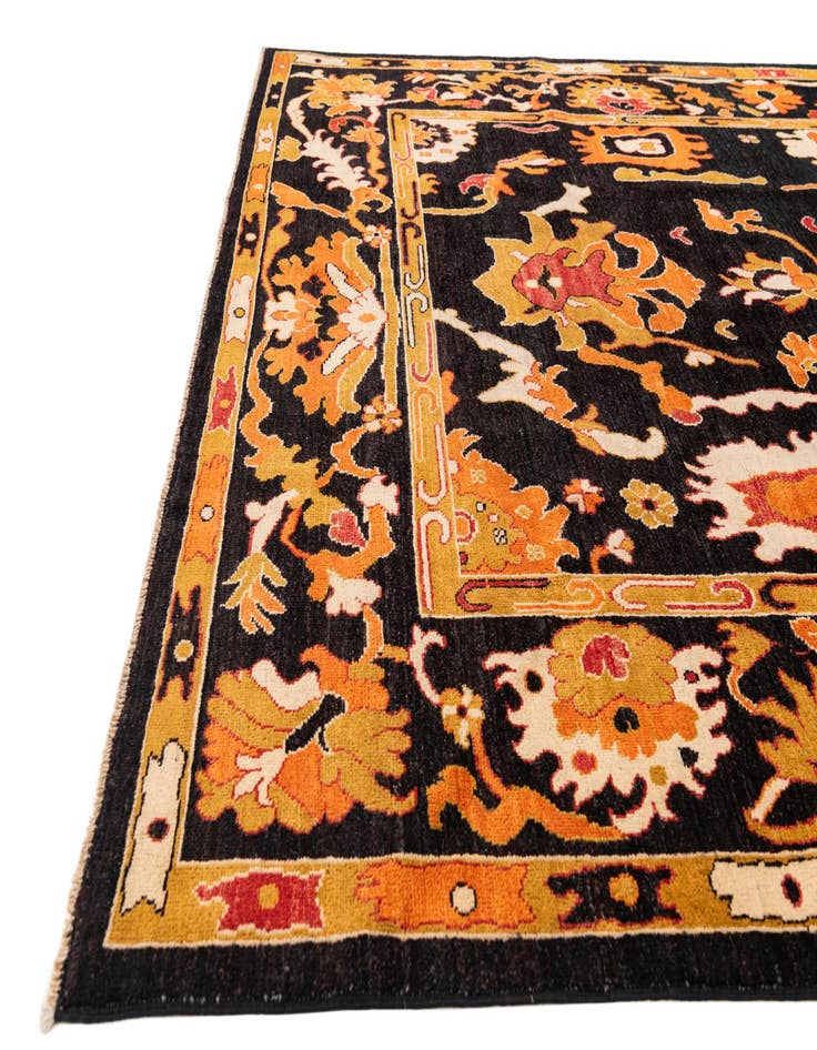 Detail image of 7' 10 x 9' 3 Hand Knotted Peshawar Ziegler Rug