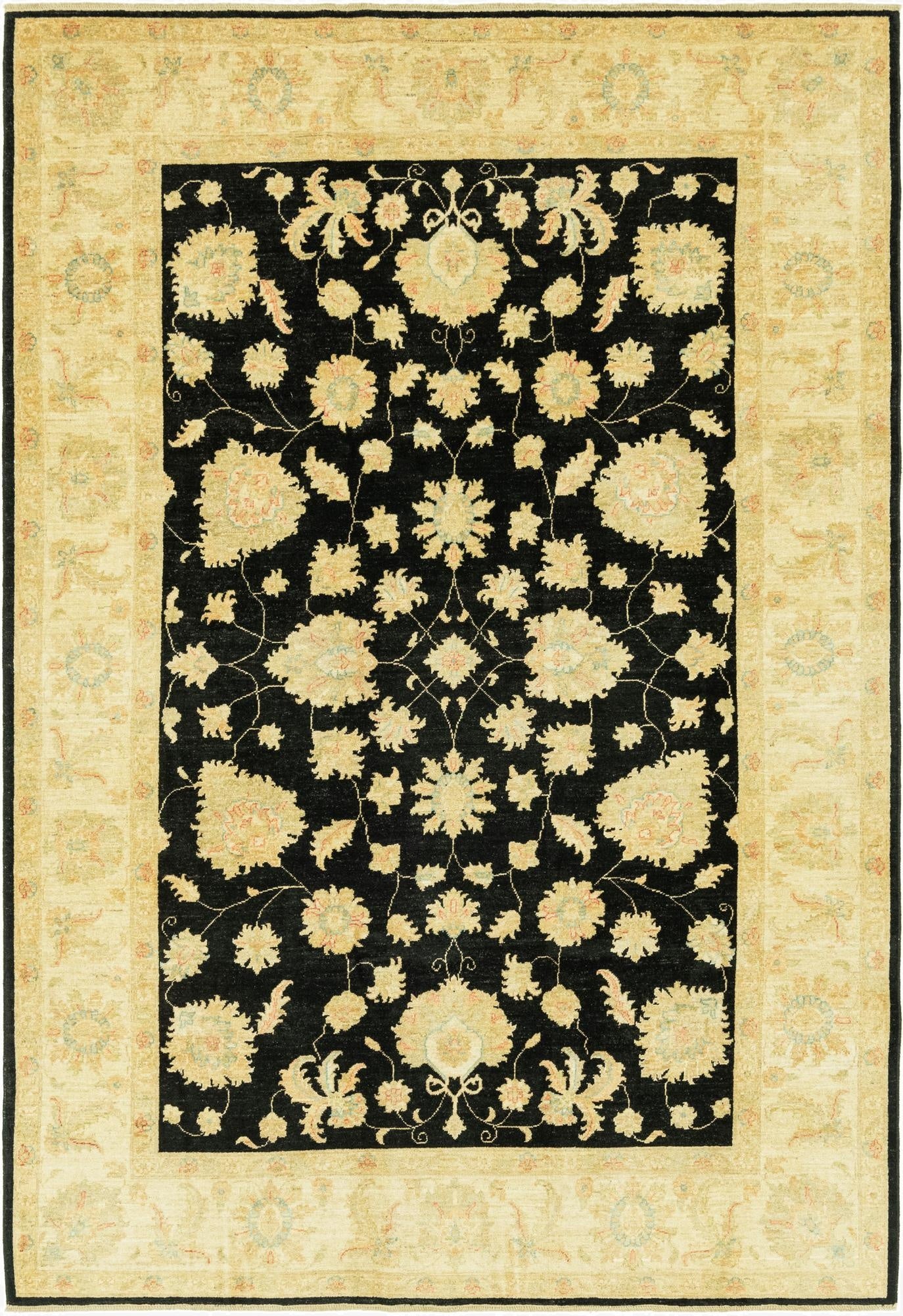 6' 7 x 9' 7  Hand Knotted Peshawar Ziegler Rug