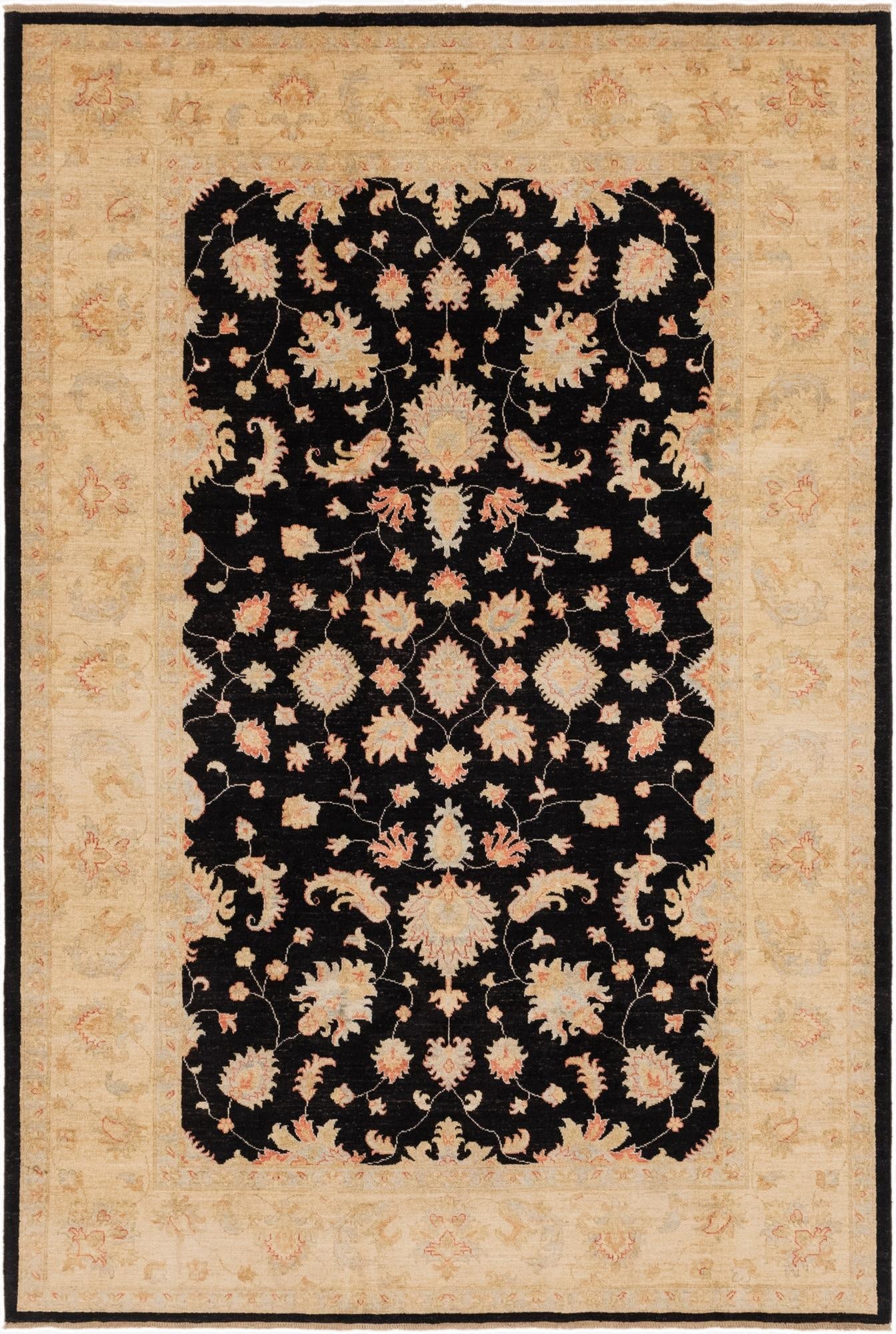 6' 9 x 9' 9  Hand Knotted Peshawar Ziegler Rug
