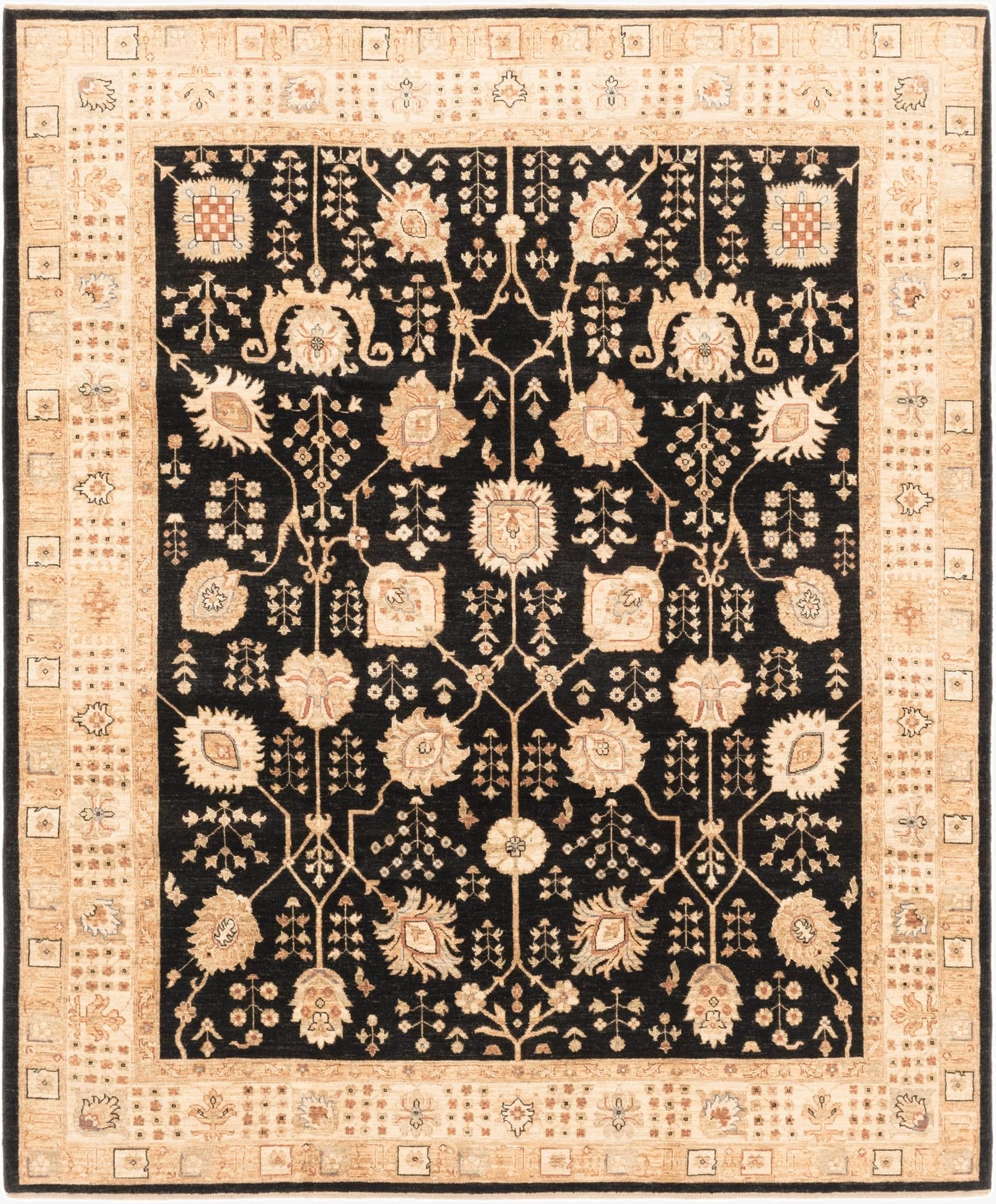 8' 4 x 9' 10 Hand Knotted Peshawar Ziegler Rug