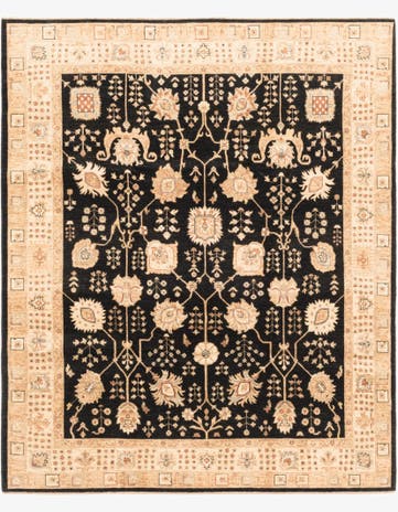 8' 4 x 9' 10 Hand Knotted Peshawar Ziegler Rug