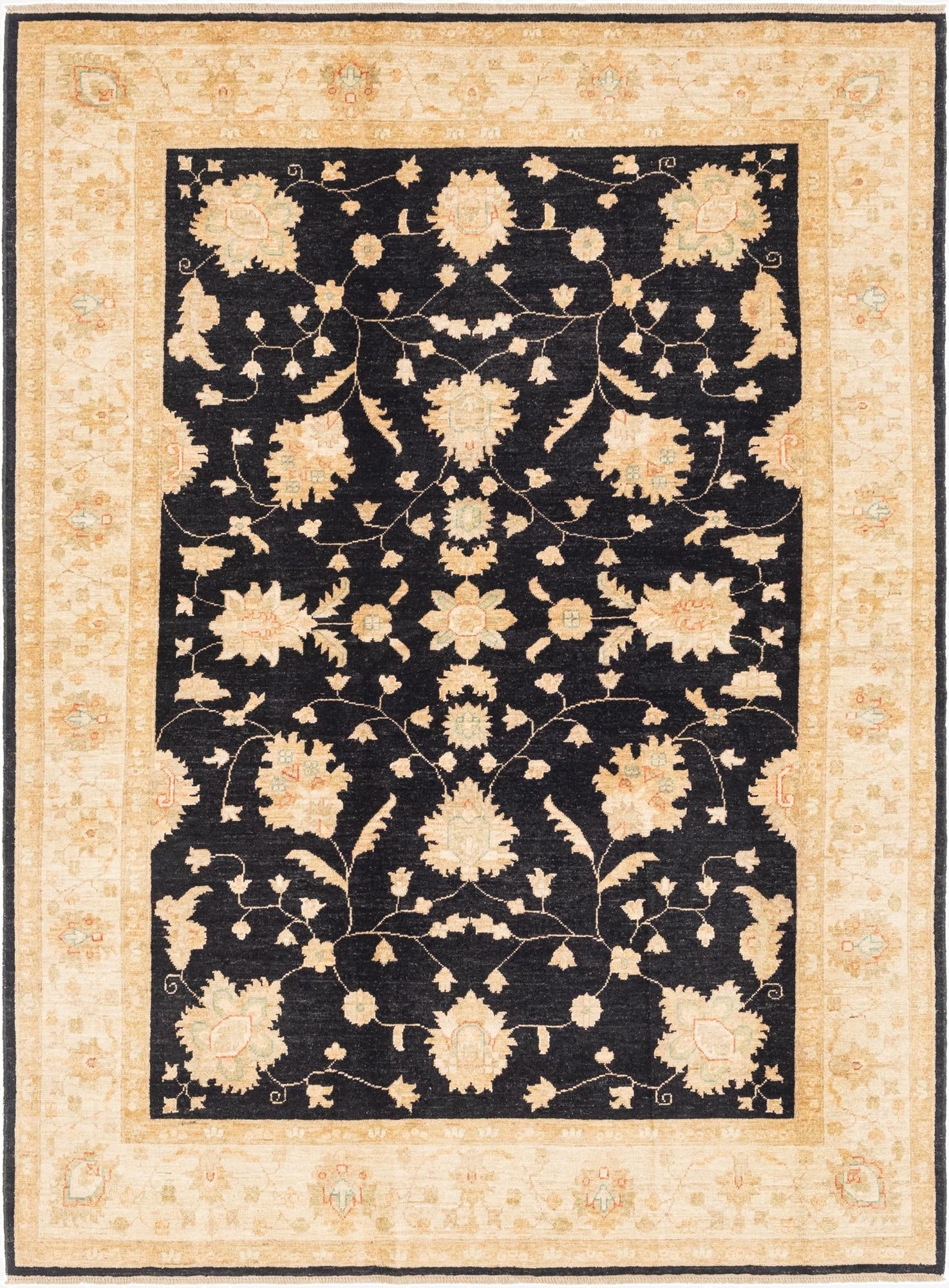 5' 9 x 7' 10  Hand Knotted Peshawar Ziegler Rug