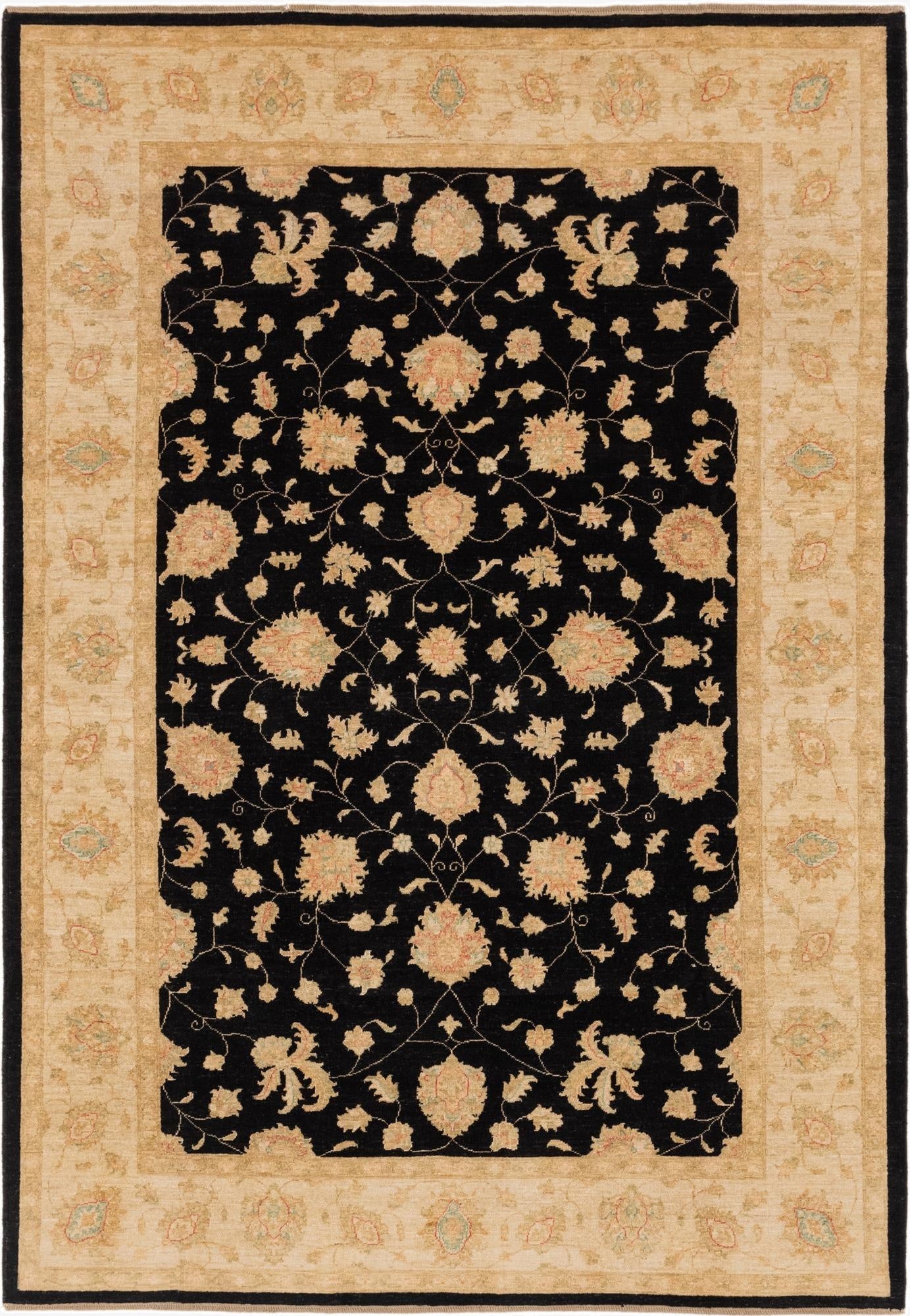 6' 9 x 10'  Hand Knotted Peshawar Ziegler Rug