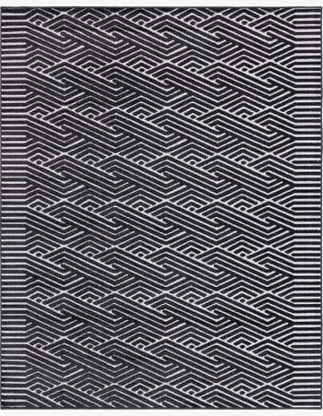 Black Easy-Clean Sabrina Soto Hudson Indoor / Outdoor Rug
