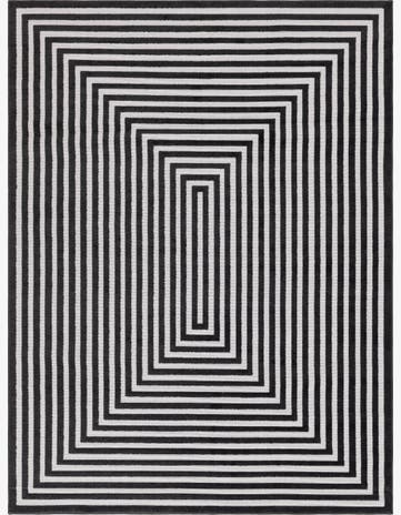 Black Easy-Clean Sabrina Soto Prescott Indoor / Outdoor Rug