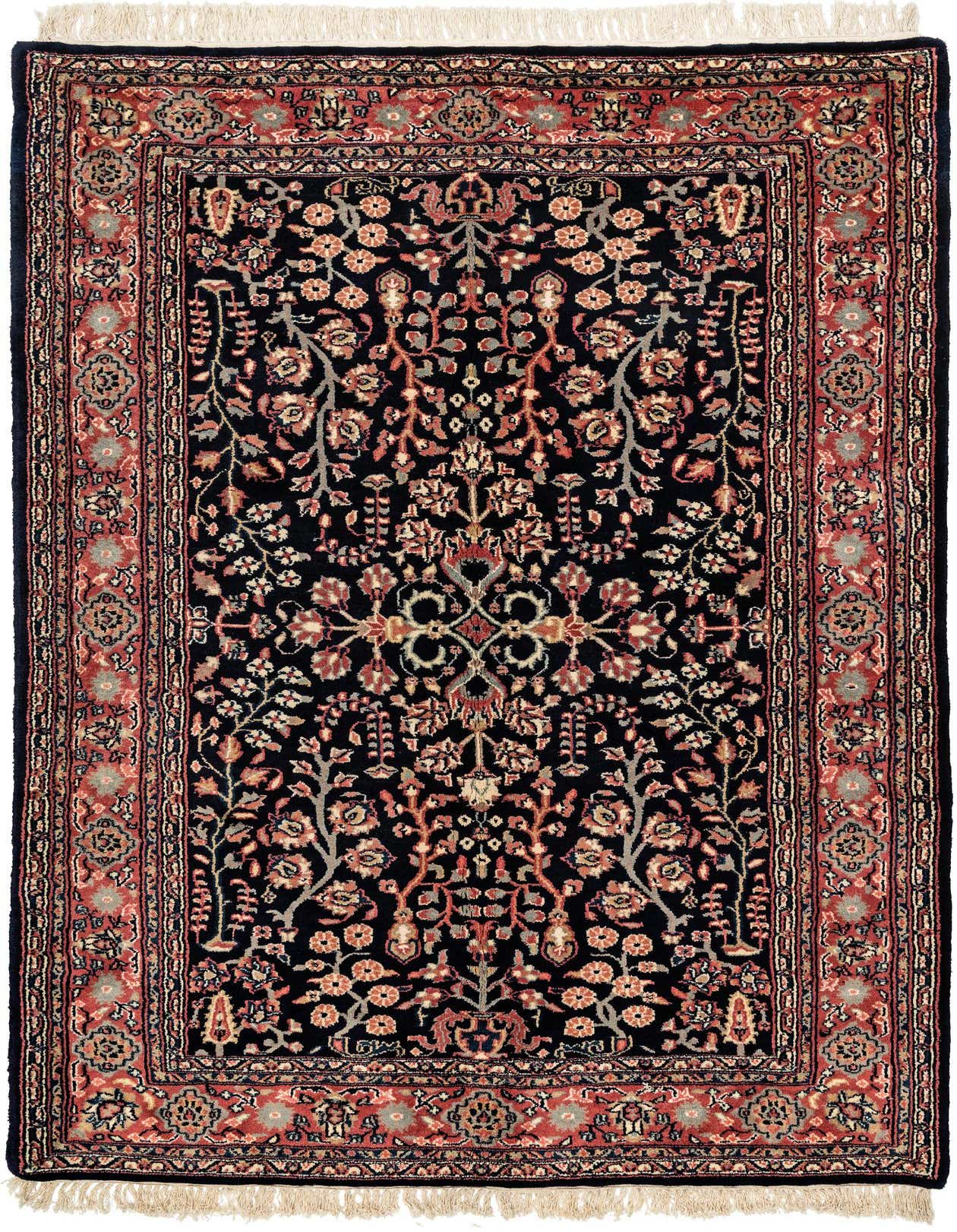 4' 7 x 6' 9 Hand Knotted Sarough Wool Rug